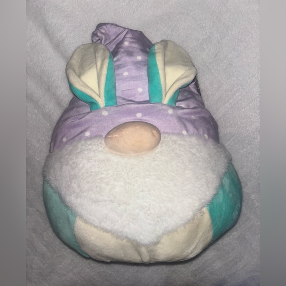Squishmallow Bunny Gnome Stuffed Toy in Lavender, Teal & Cream